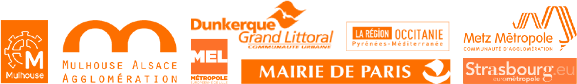 logos des métropoles partenaires de la Transfo